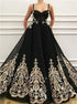 Sweetheart Tulle A Line Appliques Prom Dress LBQ3617